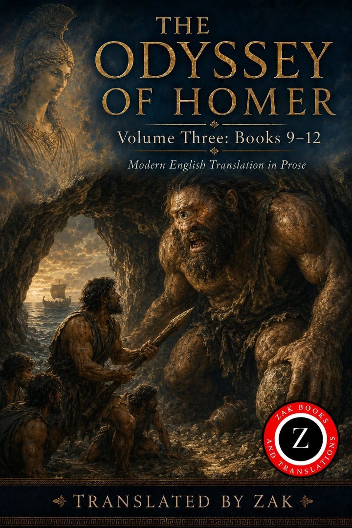 Cover of The Odyssey of Homer: A Modern English Translation: Volume 3: Books 9–12, The Cyclops, Circe, Sirens, and the Underworld (Easy to Read Prose)