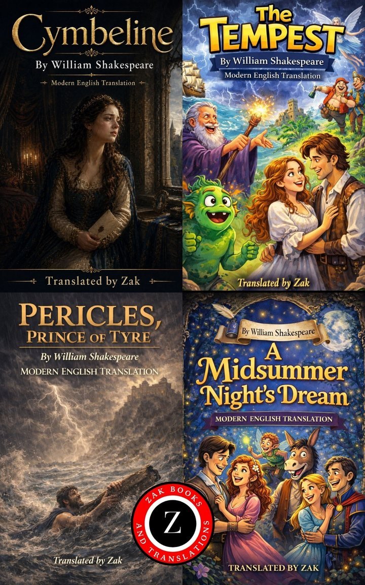 Cover of The Tempest, A Midsummer Night’s Dream, Cymbeline, Pericles (Modern English Versions): Easy to Read | Shakespeare’s Magic, and Strange Worlds Plays Translated into Modern English