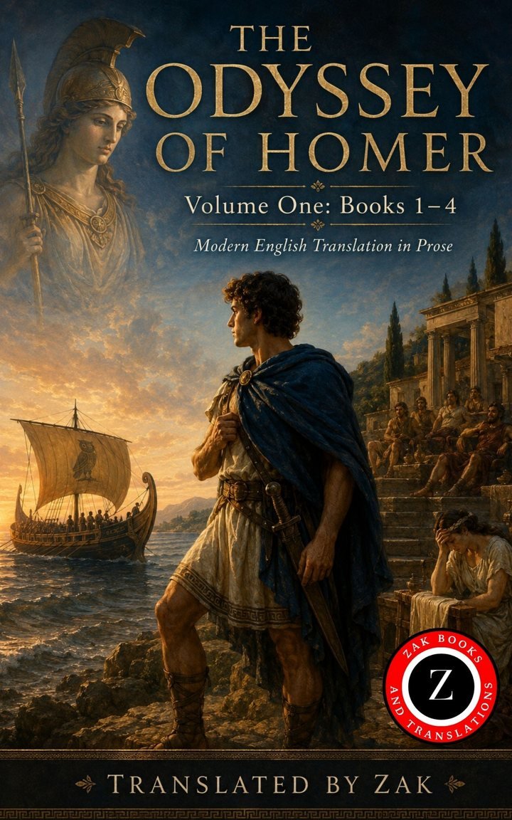 Cover of The Odyssey of Homer: A Modern English Translation: Volume 1: Books 1–4, The Telemachy (Easy to Read Prose)