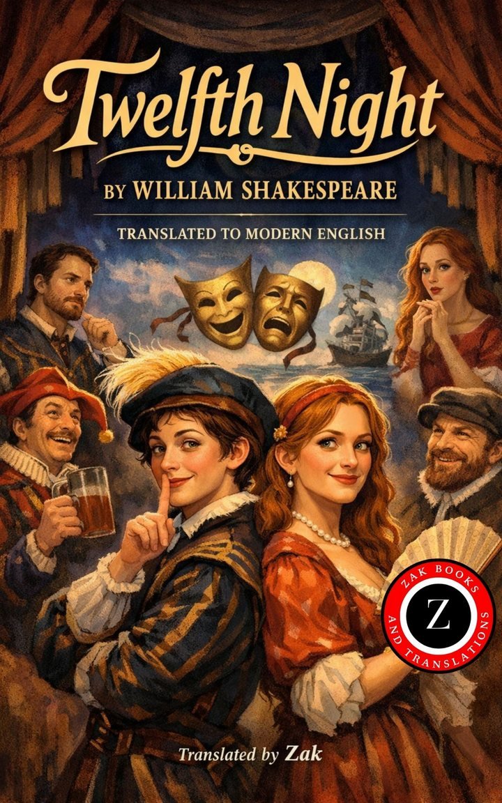 Cover of Twelfth Night: Full Play Translated to Modern English (Easy to Read)